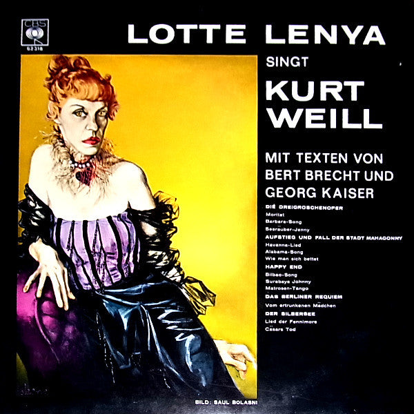 Lotte Lenya : Lotte Lenya Singt Kurt Weill (LP, RE)