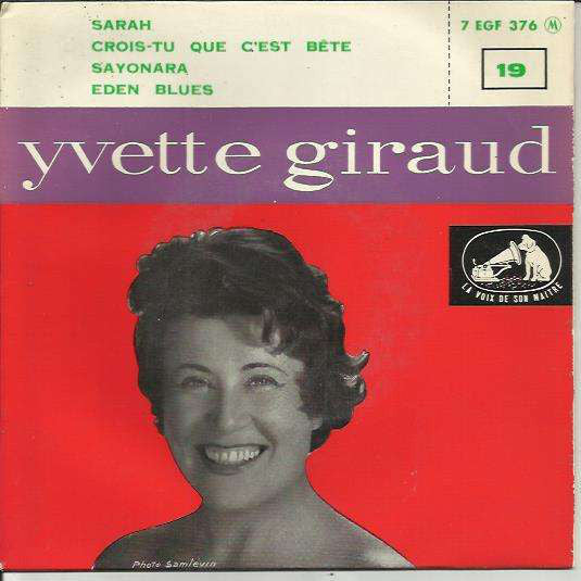 Yvette Giraud : Sarah (7", EP, Mono)