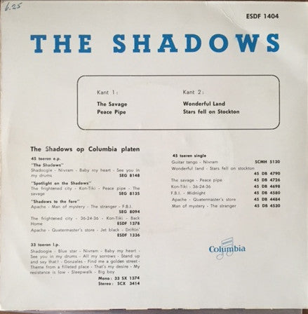 The Shadows : The Savage ● Wonderful Land (7", EP)