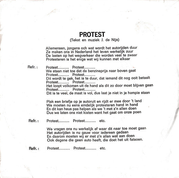 Jan Mol (2) En De Meestampers : Protest (7", Single)