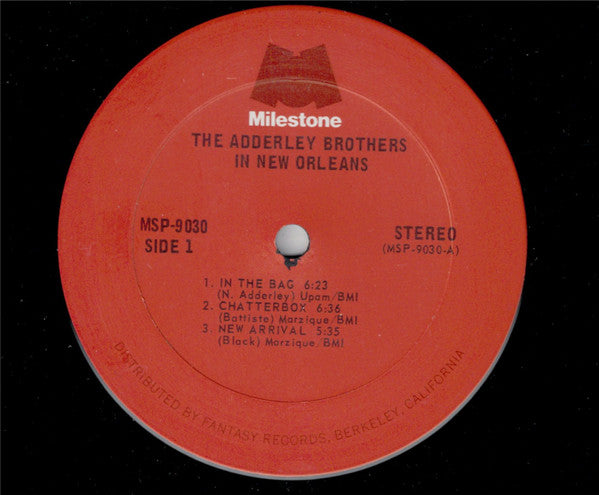 The Adderley Brothers : In New Orleans (LP, Album, RE)