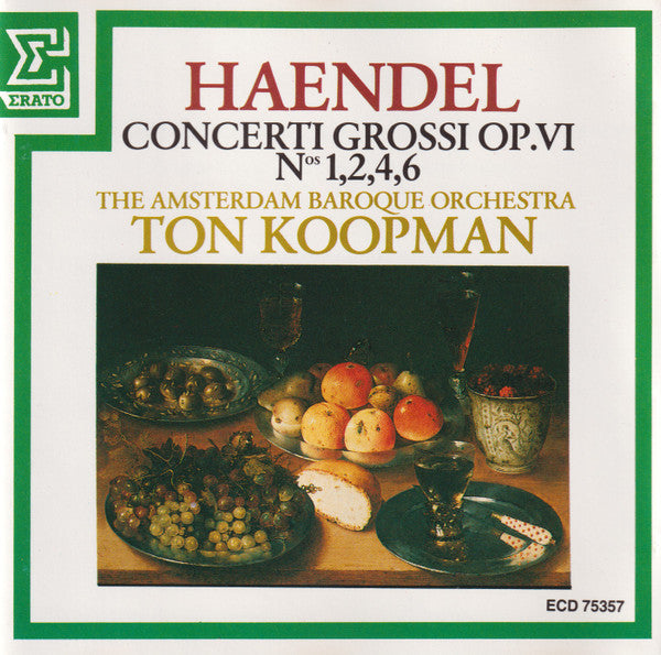 Georg Friedrich Händel, Ton Koopman, The Amsterdam Baroque Orchestra : Concerti Grossi Op. VI Nos. 1,2,4,6 (CD, Album)