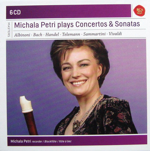 Michala Petri / Tomaso Albinoni • Johann Sebastian Bach • Georg Friedrich Händel • Georg Philipp Telemann • Giuseppe Sammartini • Antonio Vivaldi : Michala Petri Plays Concertos & Sonatas (6xCD, RM + Box, Comp)