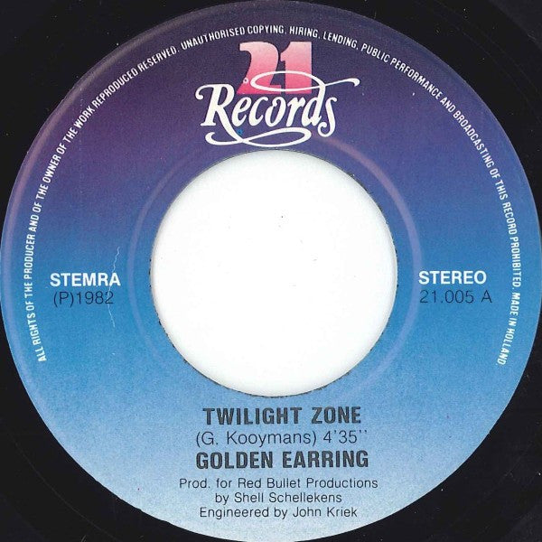 Golden Earring : Twilight Zone (7", Single)