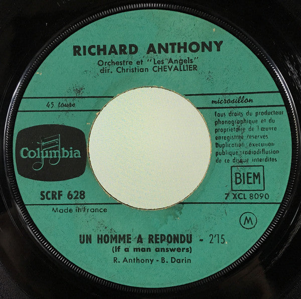 Richard Anthony (2) : Ruby Baby / Un Homme A Répondu (7", Single, Jukebox)