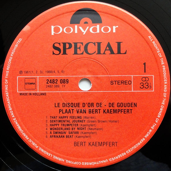 Bert Kaempfert : Le Disque D'Or De / De Gouden Plaat Van Bert Kaempfert (LP, Comp)