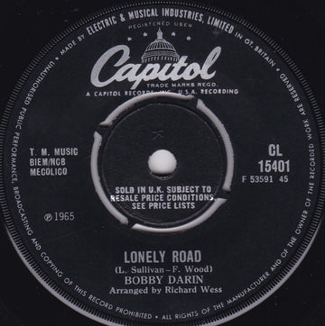 Bobby Darin : Lonely Road (7", Single)