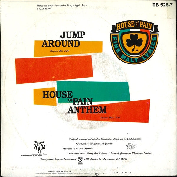 House Of Pain : Jump Around / House Of Pain Anthem (7", Single)