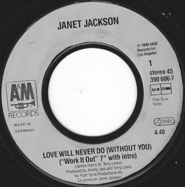 Janet Jackson : Love Will Never Do (Without You) (7", Single)
