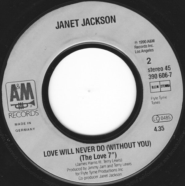 Janet Jackson : Love Will Never Do (Without You) (7", Single)