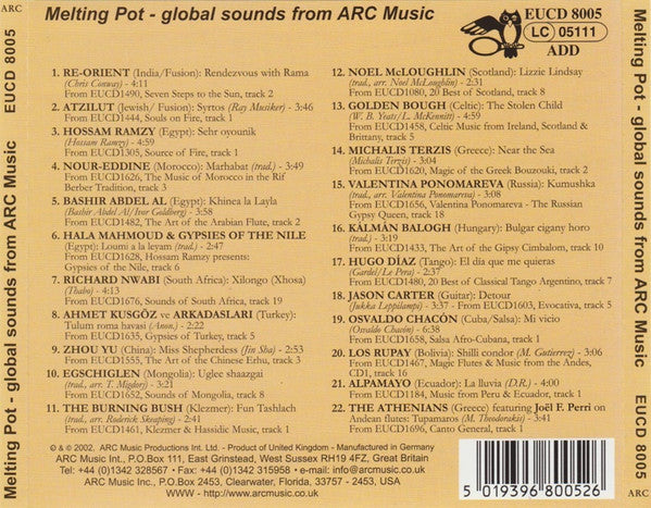 Various : Melting Pot-Global Sounds From ARC Music (CD, Album)