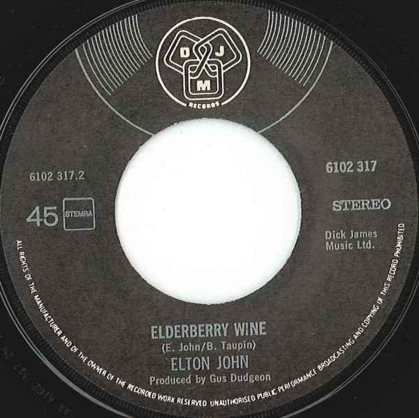 Elton John : Crocodile Rock / Elderberry Wine (7", Single)