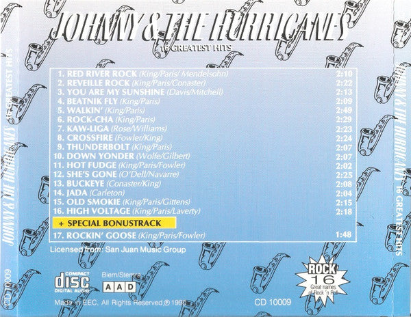 Johnny And The Hurricanes : 16 Greatest Hits (CD, Comp)