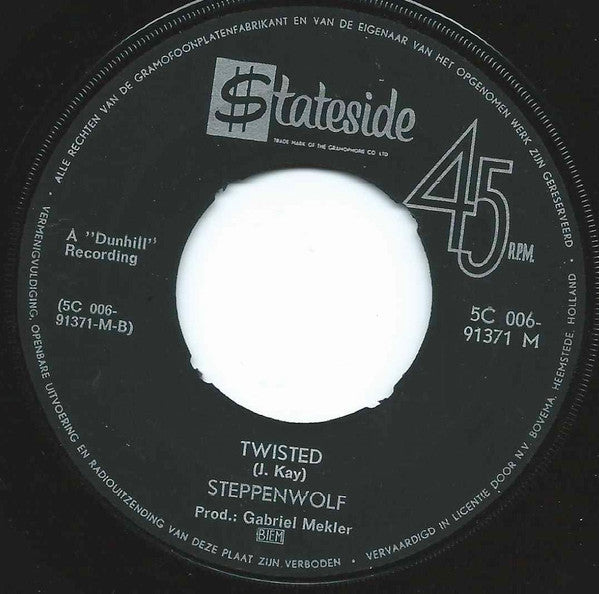 Steppenwolf : Hey Lawdy Mama (7", Single, Mono)