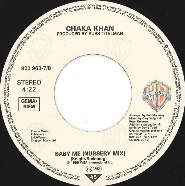 Chaka Khan : I'm Every Woman (Remix) (7", Single, Lar)