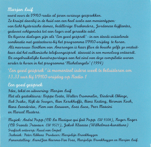 Marjan Luif : Een Goed Gesprek (CD)