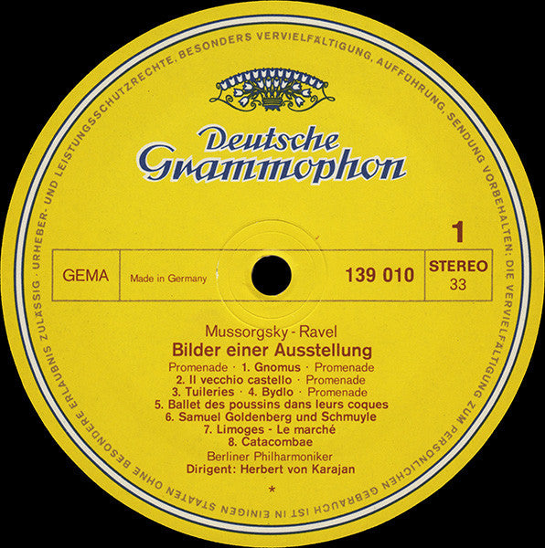 Maurice Ravel / Modest Mussorgsky - Maurice Ravel – Berliner Philharmoniker · Herbert von Karajan : Bolero / Tableaux D'une Exposition (Bilder Einer Ausstellung · Pictures At An Exhibition) (LP, RP)