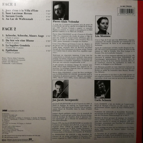 Franz Liszt, Pierre-Alain Volondat, Lea Montana, Jan Szczepanski, Carlo Schmitz : Liszt 1811-1886 (LP, Album)