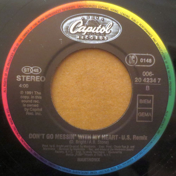 Mantronix : Don't Go Messin' With My Heart (7", Single)