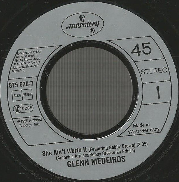 Glenn Medeiros Featuring Bobby Brown : She Ain't Worth It (7", Single)