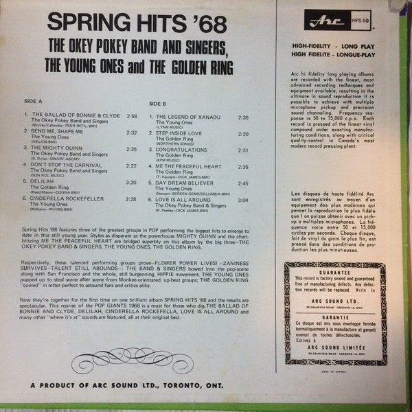 Okey Pokey Band & Singers, The Young Ones (17), The Golden Ring : Spring Hits '68 (LP, Album)