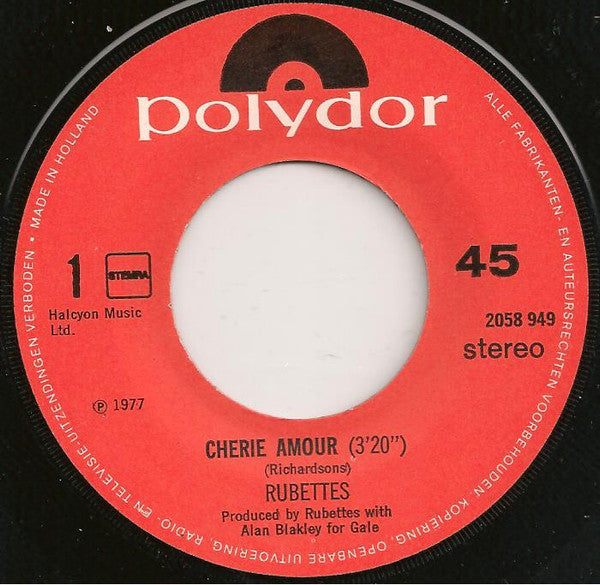 The Rubettes : Cherie Amour (7", Single)