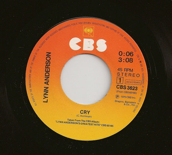 Lynn Anderson : Cry / Listen To A Country Song (7", Single)