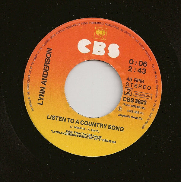 Lynn Anderson : Cry / Listen To A Country Song (7", Single)