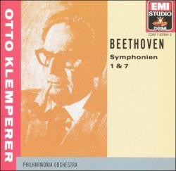 Ludwig van Beethoven, Otto Klemperer, Philharmonia Orchestra : Symphonien 1 & 7 (CD, Comp, RM)