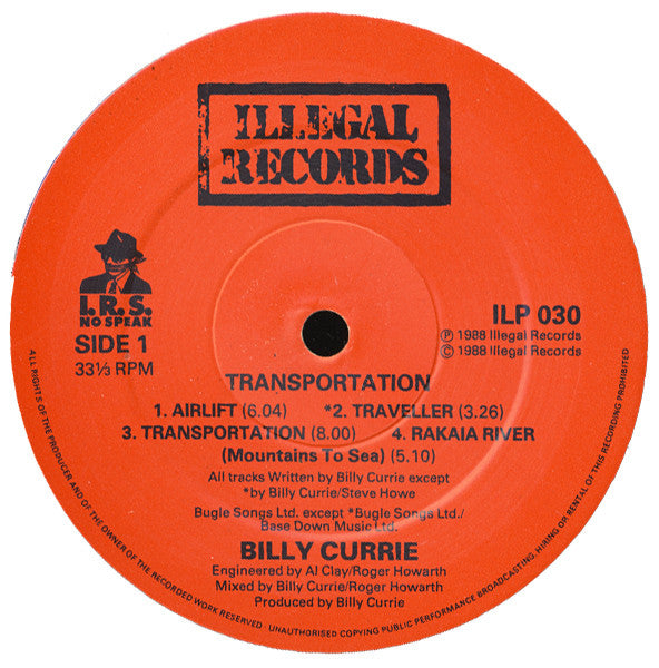 Billy Currie With Guest Steve Howe : Transportation (LP, Album)