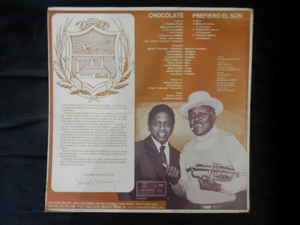 Alfredo "Chocolate" Armenteros : Monsieur Chocolate Prefiero El Son (LP, Album)