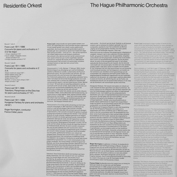 Franz Liszt, Residentie Orkest, Roger Norrington, France Clidat : Concerto For Piano And Orchestra 1 & 2 / Totentanz / Hungarian Fantasy (2xLP, Album, Gat)
