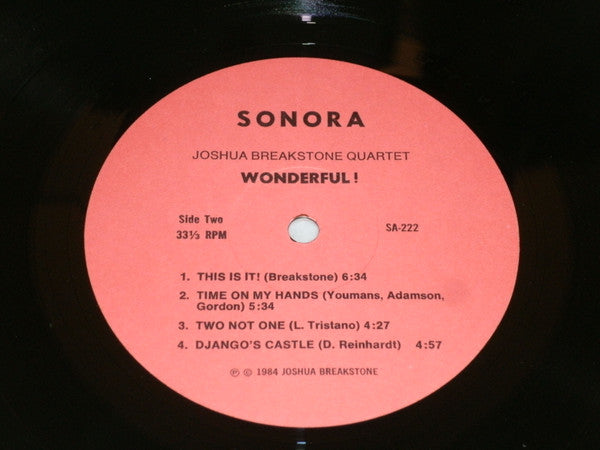 The Joshua Breakstone Quartet : Wonderful! (LP, Album)