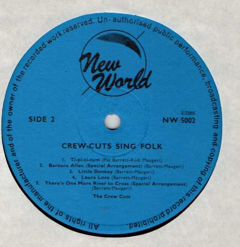 The Crew Cuts : Crew-Cuts Sing Folk (LP, Album)