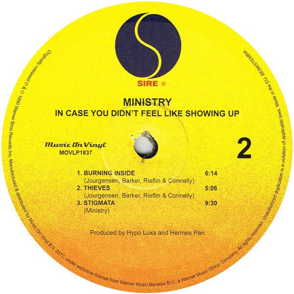 Ministry : In Case You Didn't Feel Like Showing Up (Live) (LP, Album, RE, 180)