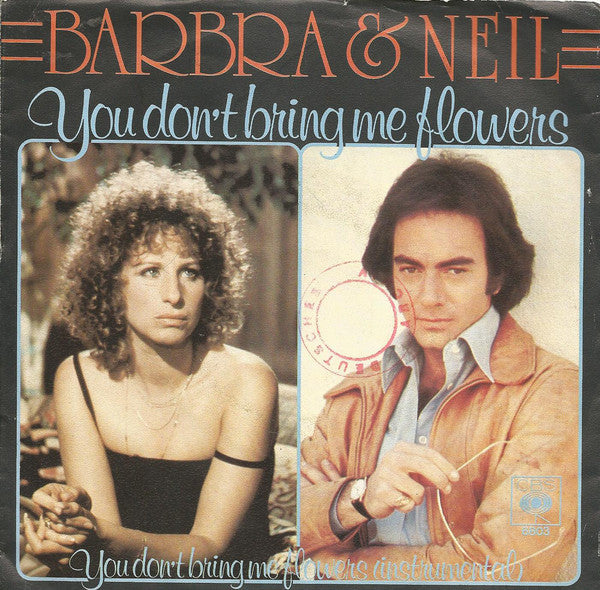 Barbra Streisand & Neil Diamond : You Don't Bring Me Flowers (7", Single, Promo)