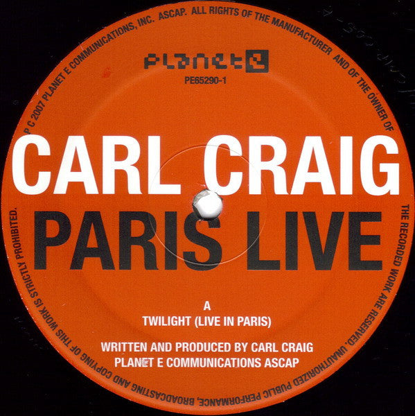 Carl Craig : Paris Live (12")