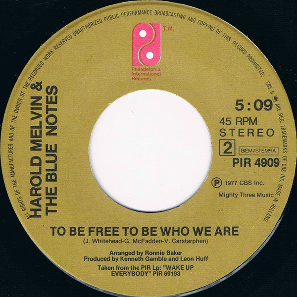 Harold Melvin And The Blue Notes : Don't Leave Me This Way (7", Single)