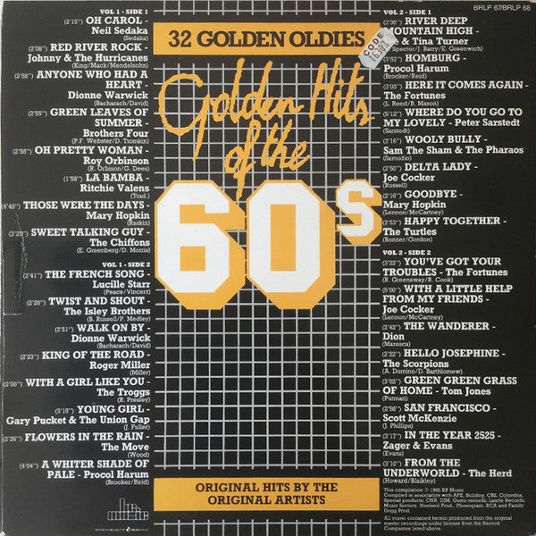 Various : Golden Hits Of The 60's (2xLP, Comp, Club)