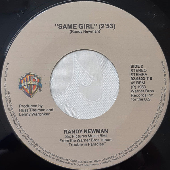 Randy Newman And Paul Simon : The Blues (7", Single)