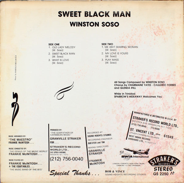 Winston Soso : Sweet Black Man (LP, Blu)