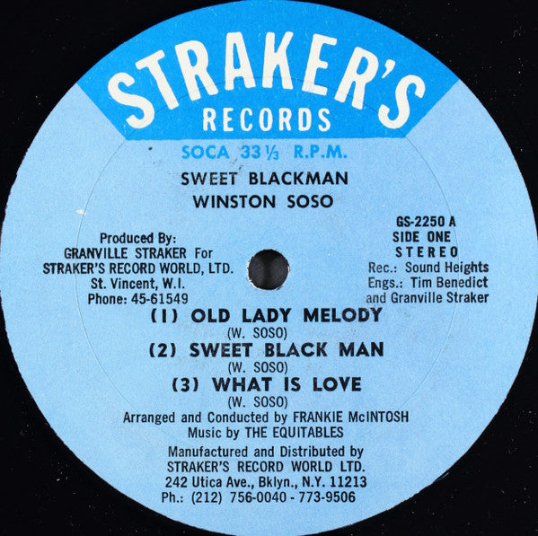 Winston Soso : Sweet Black Man (LP, Blu)