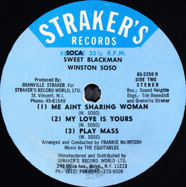 Winston Soso : Sweet Black Man (LP, Blu)
