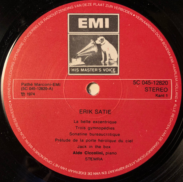 Erik Satie - Aldo Ciccolini : Pianowerken Van Erik Satie Gespeeld Door Aldo Ciccolini (LP, Album)