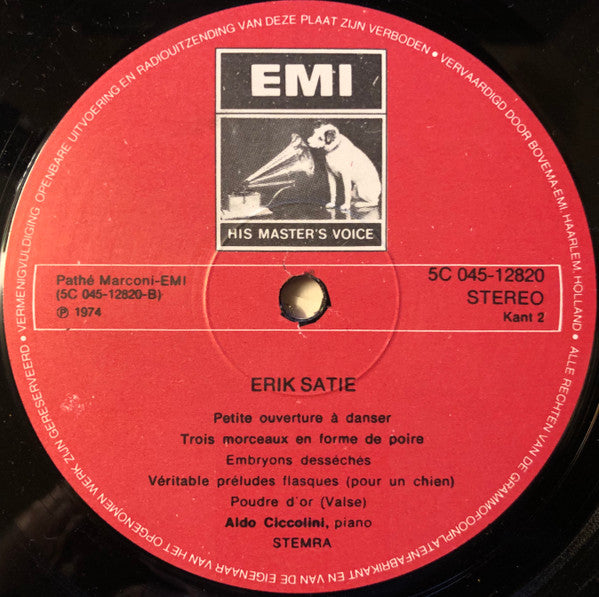 Erik Satie - Aldo Ciccolini : Pianowerken Van Erik Satie Gespeeld Door Aldo Ciccolini (LP, Album)