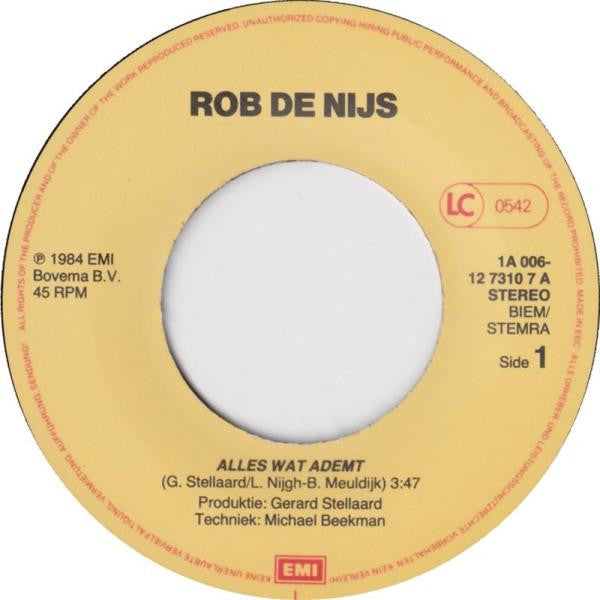 Rob de Nijs : Alles Wat Ademt (7", Single)
