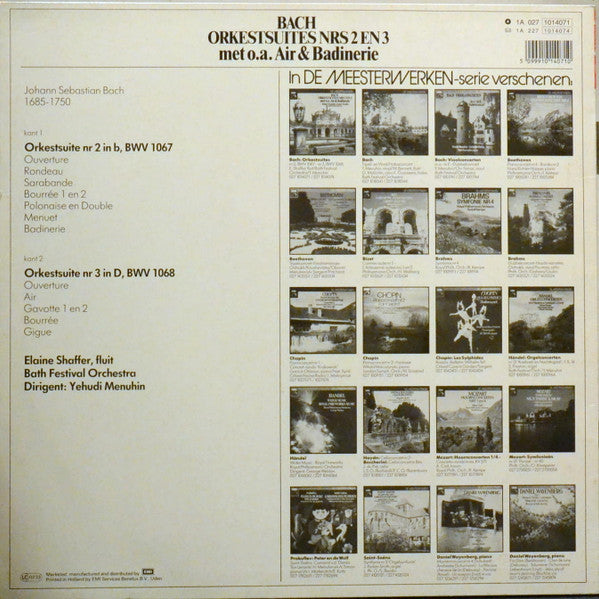 Yehudi Menuhin, Johann Sebastian Bach, Bath Festival Chamber Orchestra : Bach Orkestsuites Nrs. 2 En 3 (with Air & Badinerie) (LP, RE)