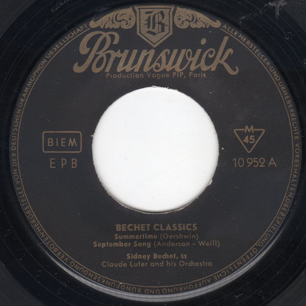 Sidney Bechet : Bechet Classics (7", EP, Mono, RE)