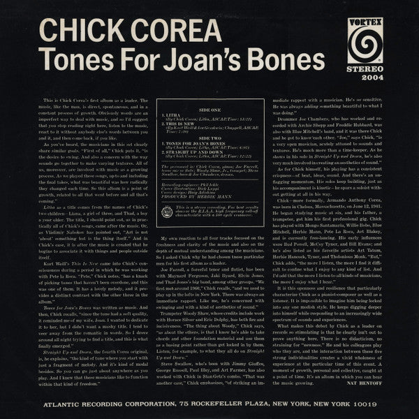 Chick Corea : Tones For Joan's Bones (LP, Album, RE)