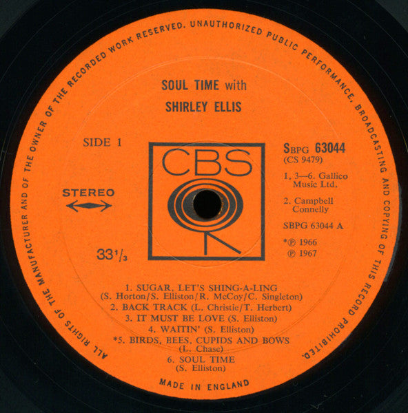 Shirley Ellis : Sugar, Let's Shing-A-Ling / Soul Time With Shirley Ellis (LP, Album)